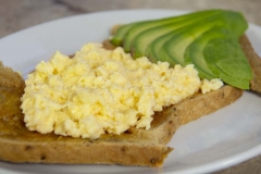 Cheese and Peppers City Cafe Scrambled Eggs & Avocado on Toast